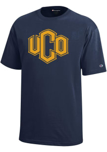 Champion Central Oklahoma Bronchos Youth Navy Blue Primary logo Short Sleeve T-Shirt