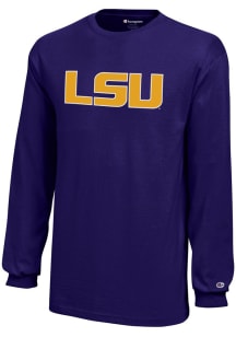 Champion LSU Tigers Youth Purple Primary Logo Long Sleeve T-Shirt