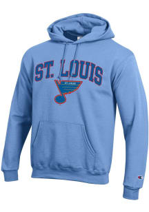 Champion St Louis Blues Mens Light Blue Arch Name Long Sleeve Hoodie