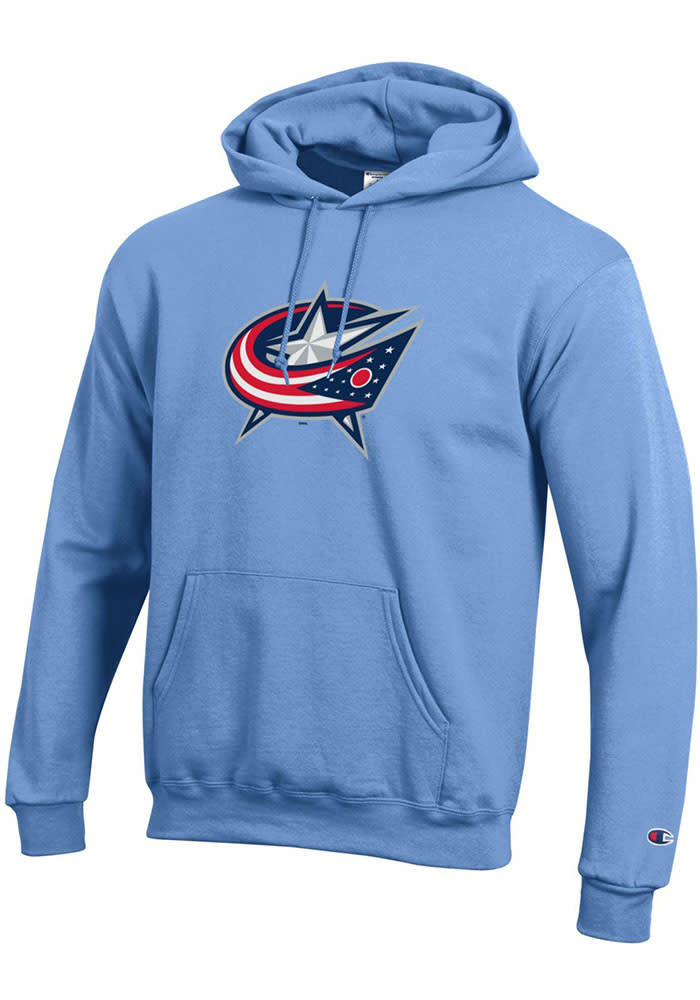 Champion Columbus Blue Jackets Mens Light Primary Logo Long Sleeve Hoodie