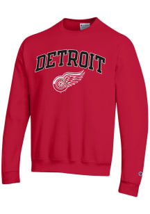 Champion Detroit Red Wings Mens Red ARCH NAME Long Sleeve Crew Sweatshirt