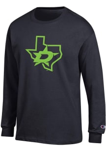 Champion Dallas Stars Black NEON ALT TEXAS STATE LOGO Long Sleeve T Shirt