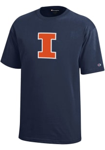 Champion Illinois Fighting Illini Youth Navy Blue Primary Logo Short Sleeve T-Shirt