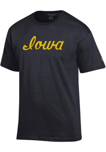 Champion Iowa Hawkeyes Black Script Short Sleeve T Shirt