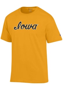 Champion Iowa Hawkeyes Gold Script Short Sleeve T Shirt