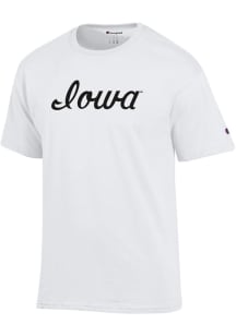 Champion Iowa Hawkeyes White Script Short Sleeve T Shirt