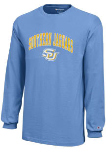 Champion Southern University Jaguars Youth Light Blue Arch Mascot Long Sleeve T-Shirt