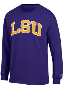 Champion LSU Tigers Purple Arch Name Long Sleeve T Shirt