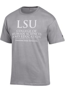 Champion LSU Tigers Grey College of Human Sciences and Education Short Sleeve T Shirt