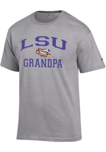 Champion LSU Tigers Grey Number One Grandpa Short Sleeve T Shirt