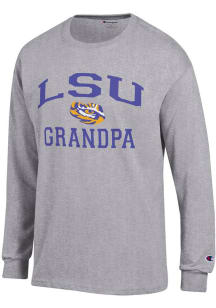 Champion LSU Tigers Grey Number One Grandpa Long Sleeve T Shirt