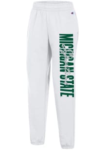 Champion Michigan State Spartans Womens Powerblend White Sweatpants