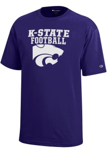 Champion K-State Wildcats Youth Purple Football Sport Drop Short Sleeve T-Shirt