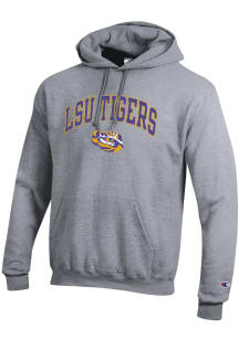 Champion LSU Tigers Mens Grey Arch Mascot Long Sleeve Hoodie