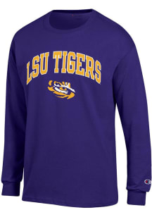 Champion LSU Tigers Purple Arch Mascot Long Sleeve T Shirt