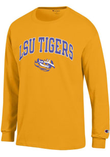 Champion LSU Tigers Gold Arch Mascot Long Sleeve T Shirt