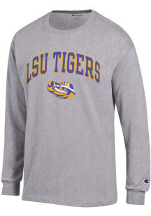 Champion LSU Tigers Grey Arch Mascot Long Sleeve T Shirt