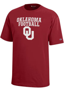 Champion Oklahoma Sooners Youth Cardinal Football Sport Drop Short Sleeve T-Shirt