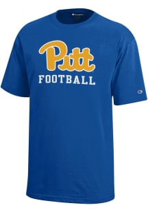 Champion Pitt Panthers Youth Blue Football Sport Drop Short Sleeve T-Shirt