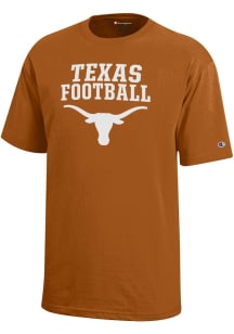 Champion Texas Longhorns Youth Burnt Orange Football Sport Drop Short Sleeve T-Shirt