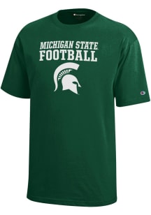 Champion Michigan State Spartans Youth Green Football Sport Drop Short Sleeve T-Shirt