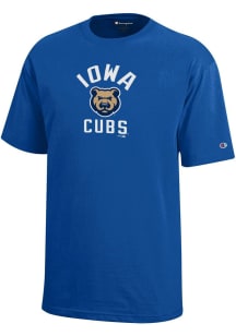 Champion Iowa Cubs Youth Blue Arched #1 Design Short Sleeve T-Shirt