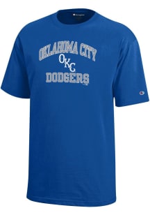 Champion Oklahoma City Dodgers Youth Blue #1 Design Short Sleeve T-Shirt
