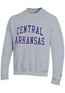 Champion Central Arkansas Bears Mens Grey Twill Arch Name Long Sleeve Crew Sweatshirt