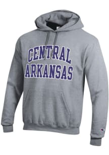 Champion Central Arkansas Bears Mens Grey Twill Arch Name Long Sleeve Hoodie