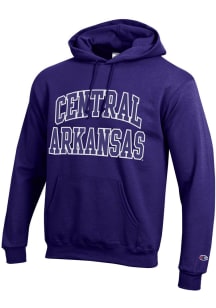 Champion Central Arkansas Bears Mens Purple Twill Arch Name Long Sleeve Hoodie
