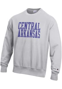 Champion Central Arkansas Bears Mens Grey Arch Name Reverse Weave Long Sleeve Crew Sweatshirt