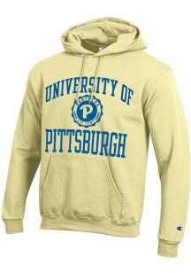 Champion Pitt Panthers Mens Yellow No 1 Graphic Long Sleeve Hoodie