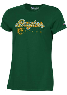 Champion Baylor Bears Womens Green Classic Glitter Short Sleeve T-Shirt