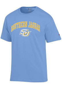 Champion Southern University Jaguars Light Blue Arch Mascot Short Sleeve T Shirt