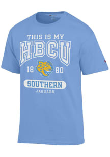 Champion Southern University Jaguars Light Blue HBCU Short Sleeve T Shirt