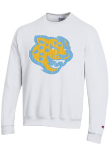 Champion Southern University Jaguars Mens White Distressed Alt Logo Long Sleeve Crew Sweatshirt