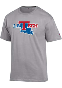 Champion Louisiana Tech Bulldogs Grey Primary Logo Short Sleeve T Shirt