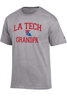 Champion Louisiana Tech Bulldogs Grey Grandpa Number One Short Sleeve T Shirt
