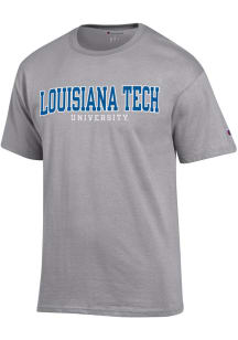 Champion Louisiana Tech Bulldogs Grey Wordmark Short Sleeve T Shirt