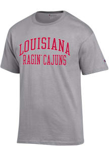 Champion UL Lafayette Ragin' Cajuns Grey Arch Name Short Sleeve T Shirt