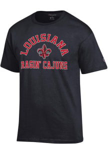 Champion UL Lafayette Ragin' Cajuns Black Number One Design Short Sleeve T Shirt