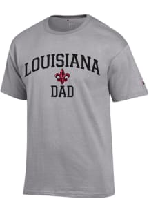 Champion UL Lafayette Ragin' Cajuns Grey Dad Number One Short Sleeve T Shirt