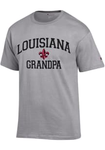 Champion UL Lafayette Ragin' Cajuns Grey Grandpa Number One Short Sleeve T Shirt