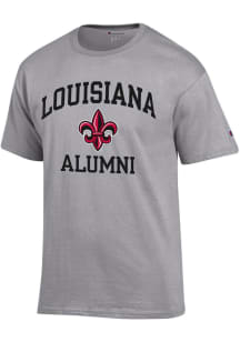 Champion UL Lafayette Ragin' Cajuns Grey Alumni Number One Short Sleeve T Shirt