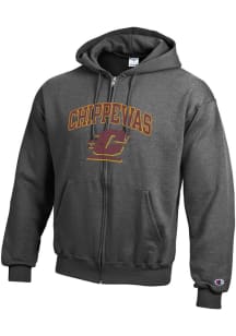 Champion Central Michigan Chippewas Mens Charcoal Arch Name Long Sleeve Full Zip Jacket