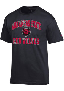 Champion Arkansas State Red Wolves Black Number One Short Sleeve T Shirt