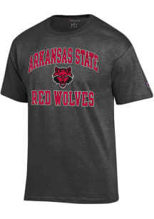 Champion Arkansas State Red Wolves Charcoal Number One Short Sleeve T Shirt