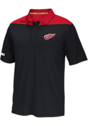 Reebok Detroit Red Wings Mens Black Statement Polo Short Sleeve Polo