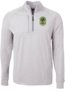 Cutter and Buck Nashville SC Mens Grey Adapt Eco Knit Big and Tall Qtr Zip