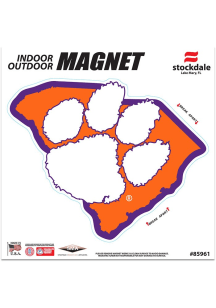 Clemson Tigers State Shape Car Magnet - Orange